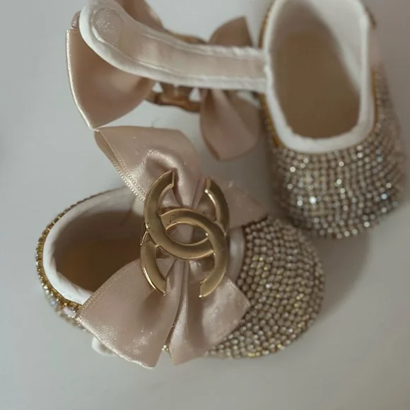 Chic Baby Shoes with Gold Accents
